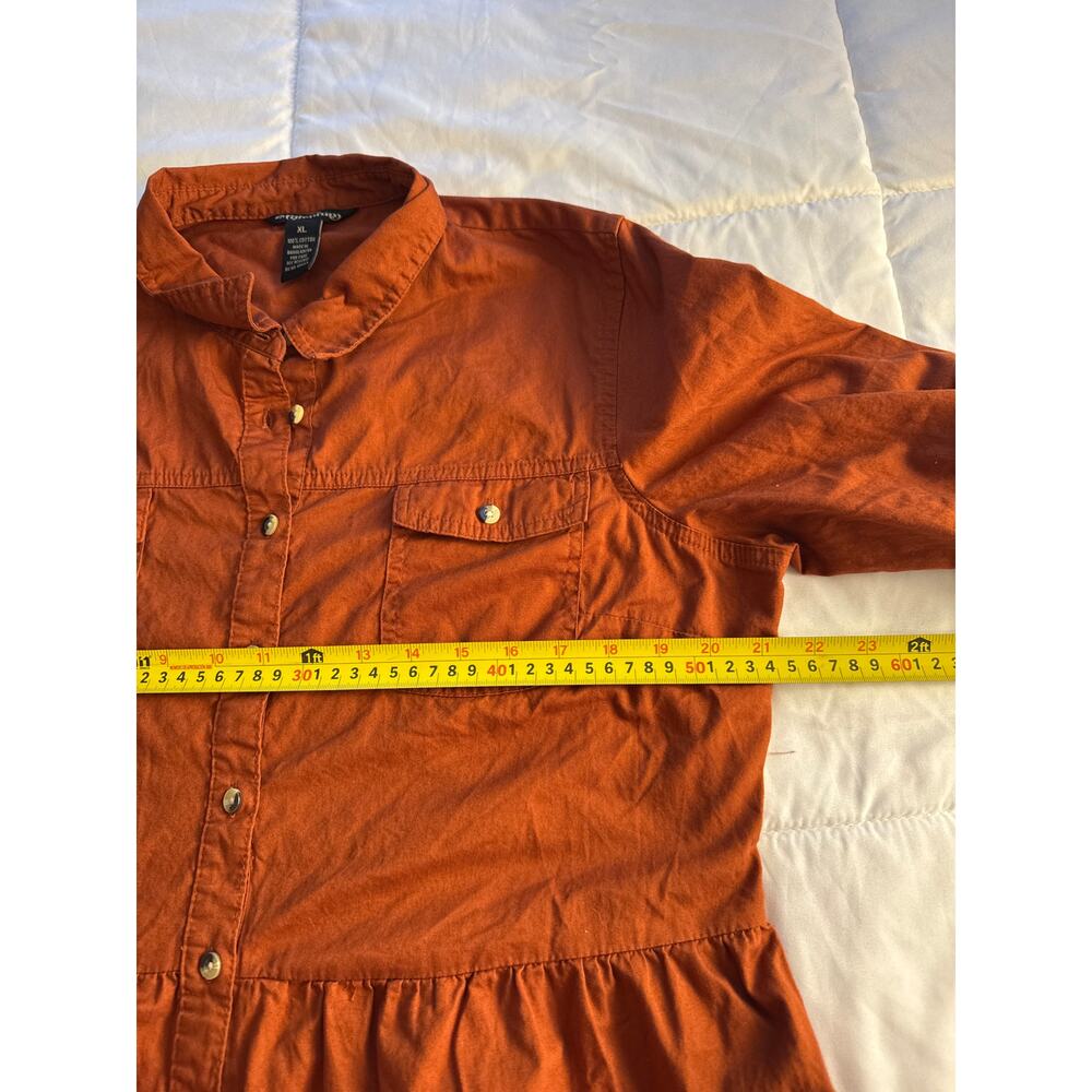 Millenium Women’s Rust Orange Button Down Tunic D… - image 4